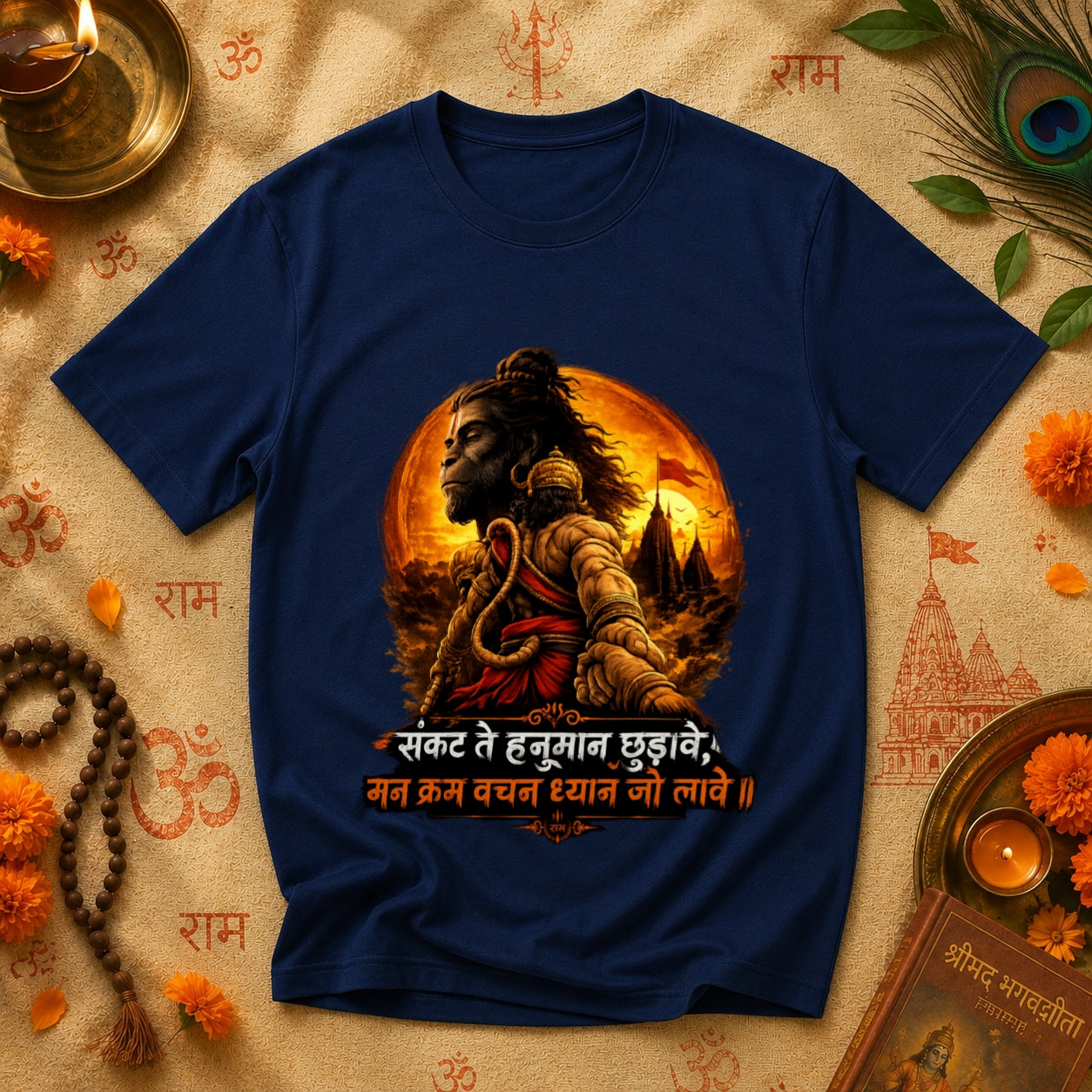 Sankat Te Hanuman Chudave Devotional Graphic T-Shirt