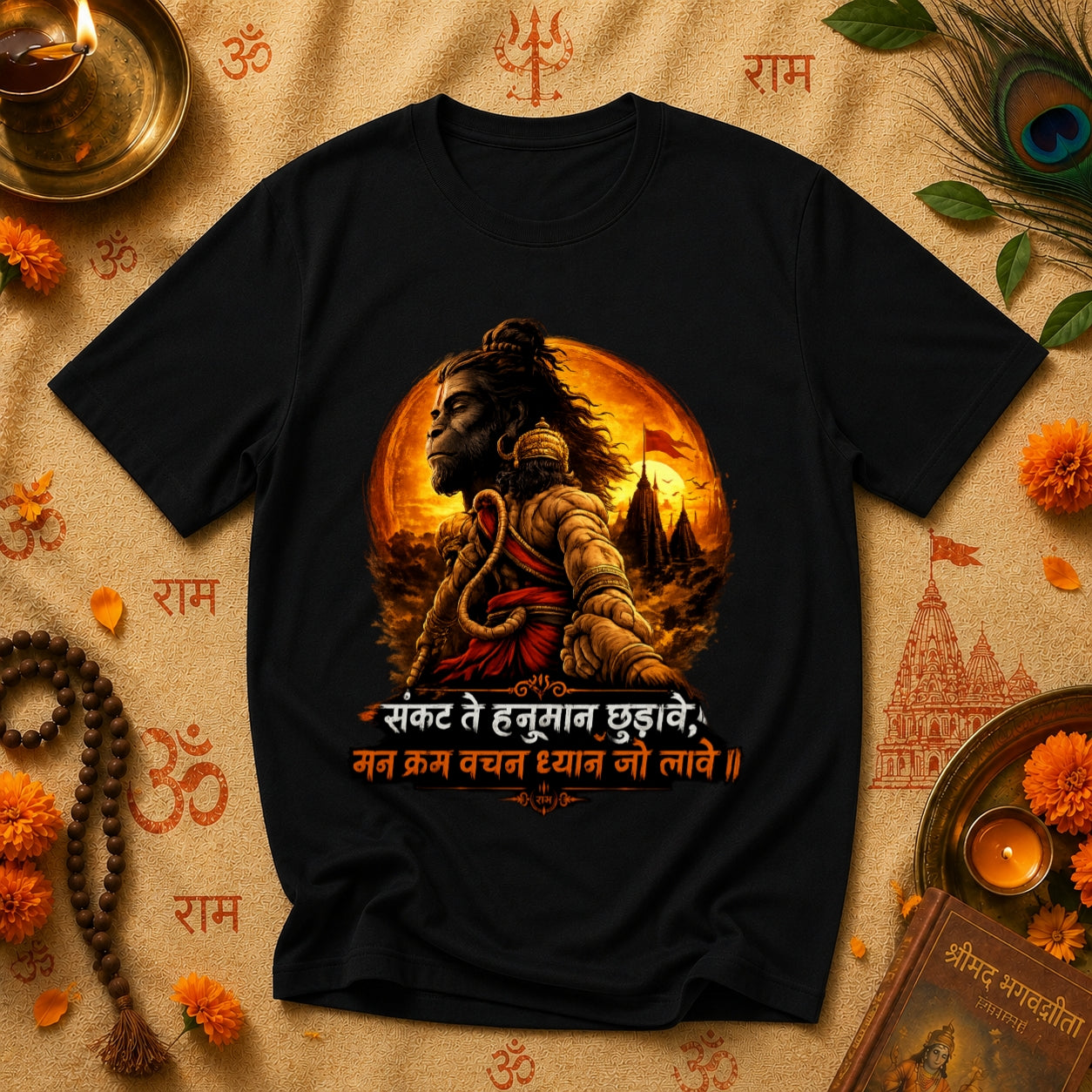 Sankat Te Hanuman Chudave Devotional Graphic T-Shirt