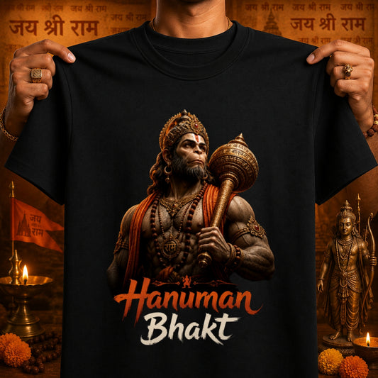 Hanuman Bhakt Black T-Shirt for Men