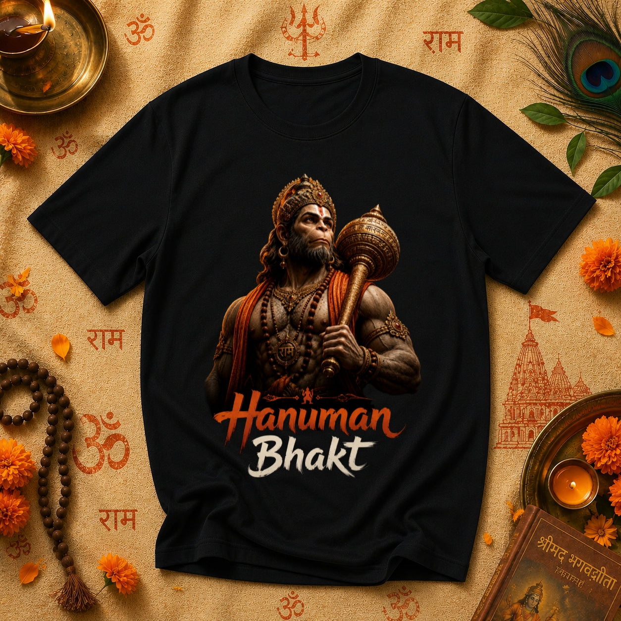 Hanuman Bhakt Black T-Shirt for Men